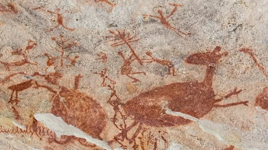Pintura rupestre encontrada no Parque Nacional na Serra da Capivara, no Piauí Imagem: ICMBio e Parque Nacional da Serra da Capivara