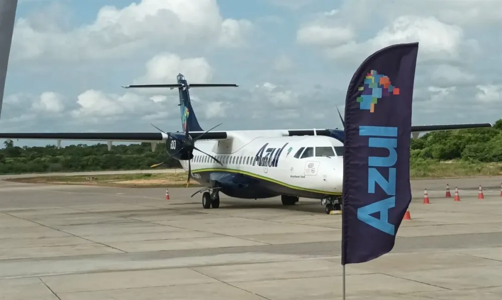 Aeronave ATR 600 no Aeroporto de São Raimundo Nonato - (Imagem: Azul)