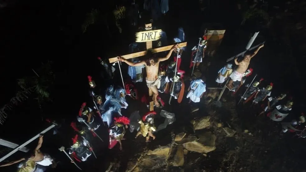 Floriano sedia um dos maiores espetáculos da Paixão de Cristo do Brasil. — Foto: Reprodução