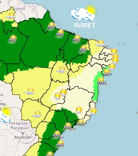 Imagem: Reprodução/Inmet