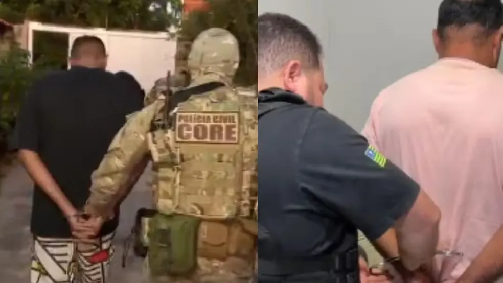 Suspeitos de tráfico de drogas são presos em operação na cidade de Canto do Buriti — Foto: Polícia Civil