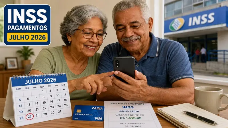 INSS começa a pagar benefícios de julho nesta segunda-feira (27)