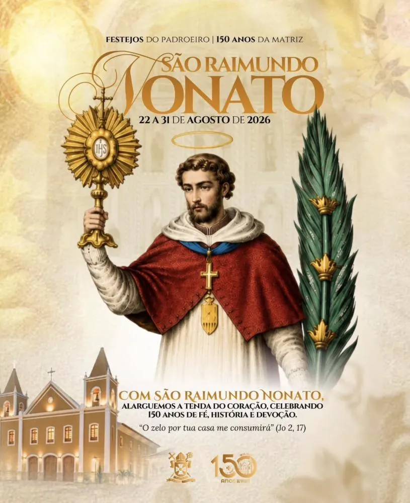 Festejos de São Raimundo Nonato 2026 celebrarão 150 anos da Matriz