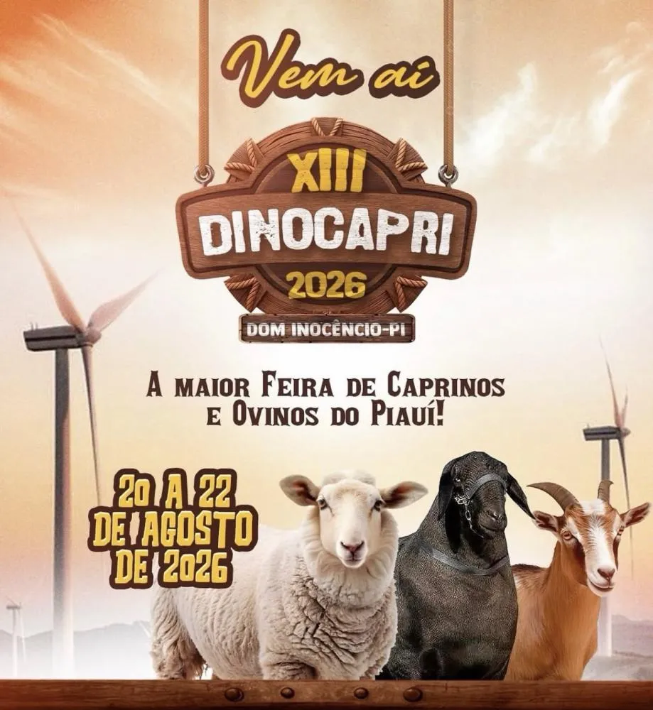 XIII Dinocapri 2026 será realizado de 20 a 22 de agosto em Dom Inocêncio