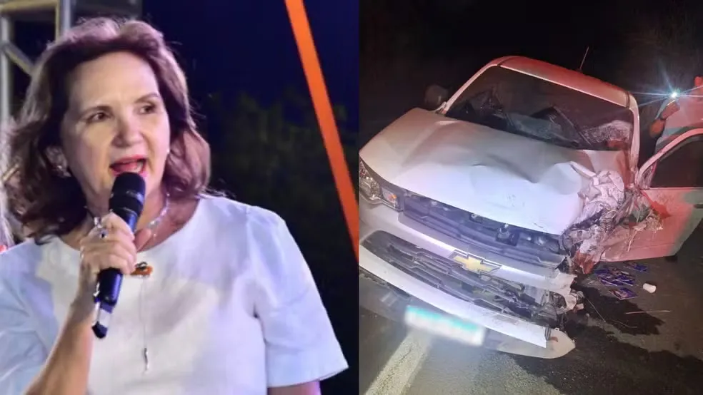 Primeira-dama de Floriano fica ferida e jovem de 24 anos morre em acidente entre moto e caminhonete na BR-343