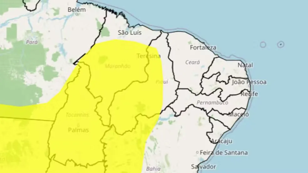 Alerta de tempestade: mais de 140 cidades do Piauí podem ter chuva e ventos fortes